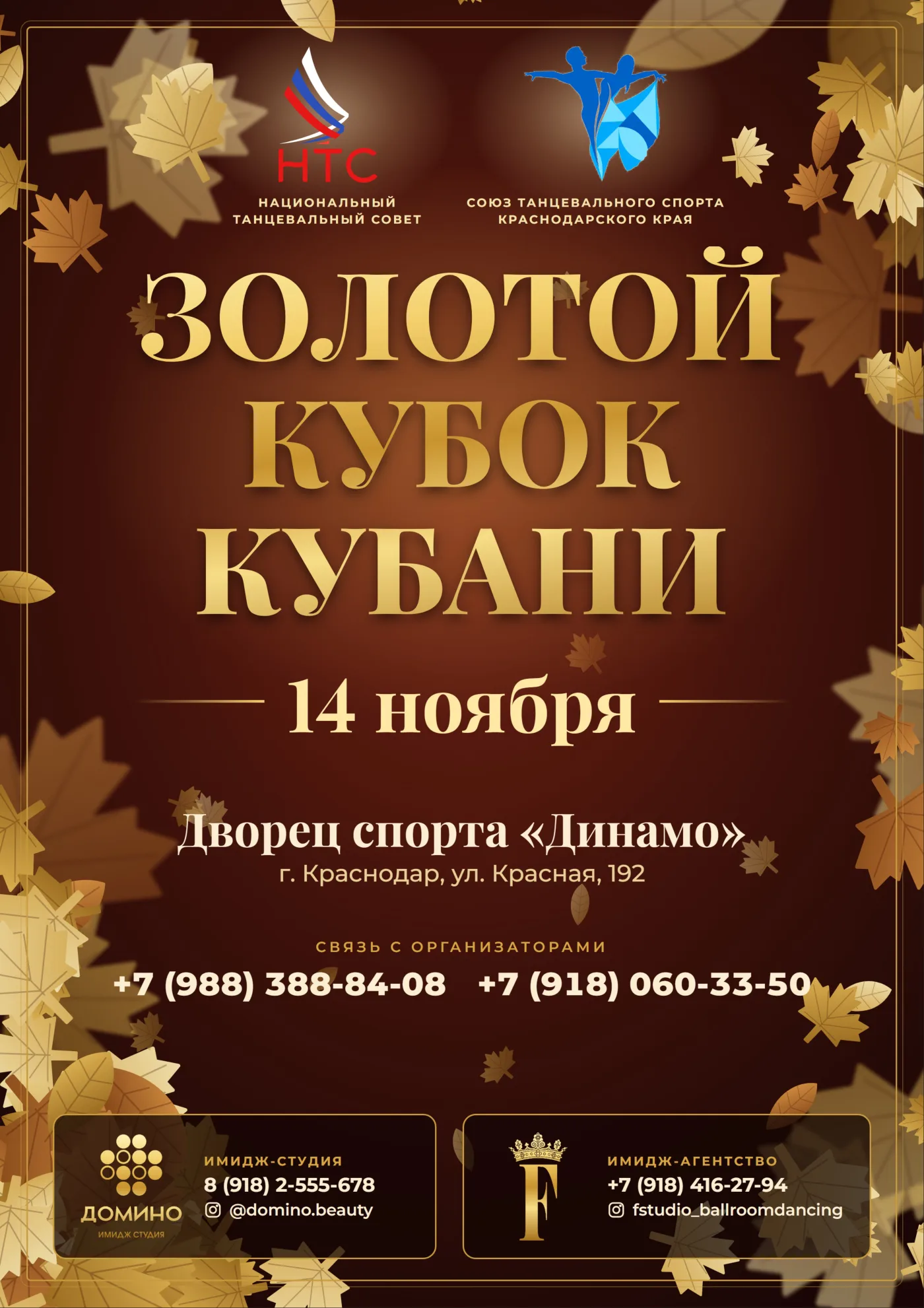 Афиша турнира «Золотой кубок Кубани», 14 ноября, Дворец спорта «Динамо»